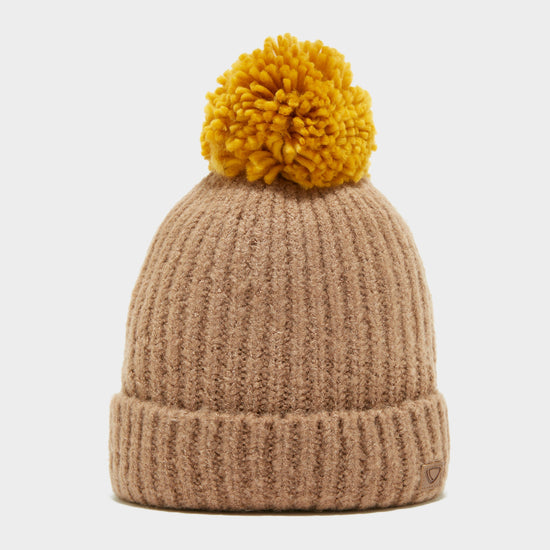 Women's Pom Knit Ribbed Beanie