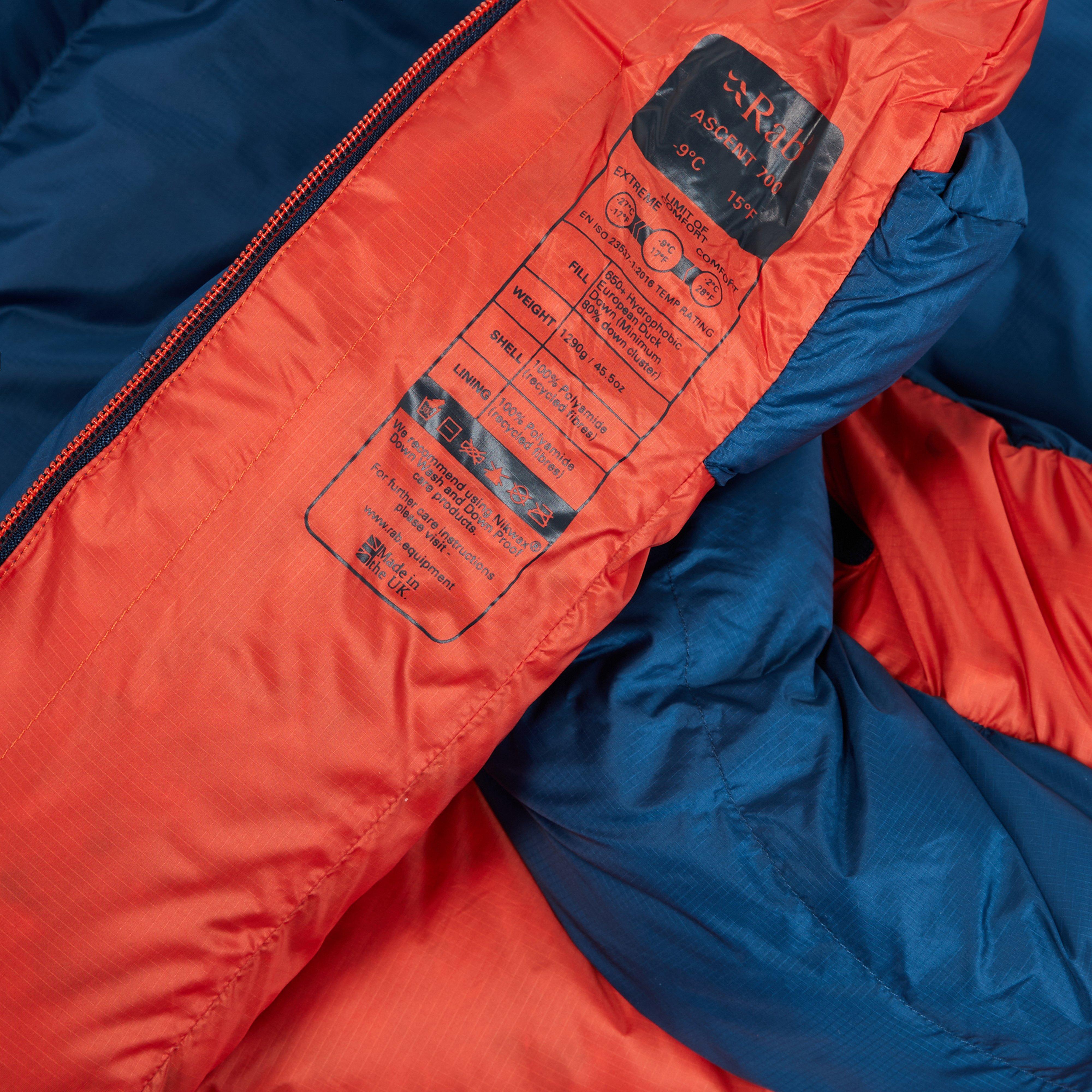 Ascent 700 Hydrophobic Down Sleeping Bag (Left Zip)