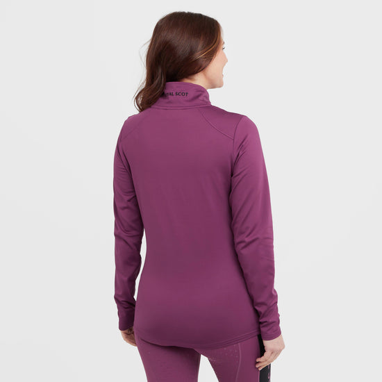 Womens Emily Half Zip Stretch Top Wine 1