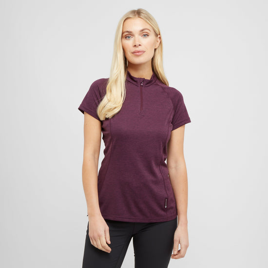 Women’s Dart Zip Neck Short Sleeve T-Shirt