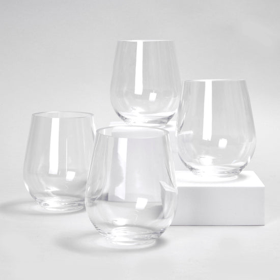 4 Pack Clear Tumbler Set