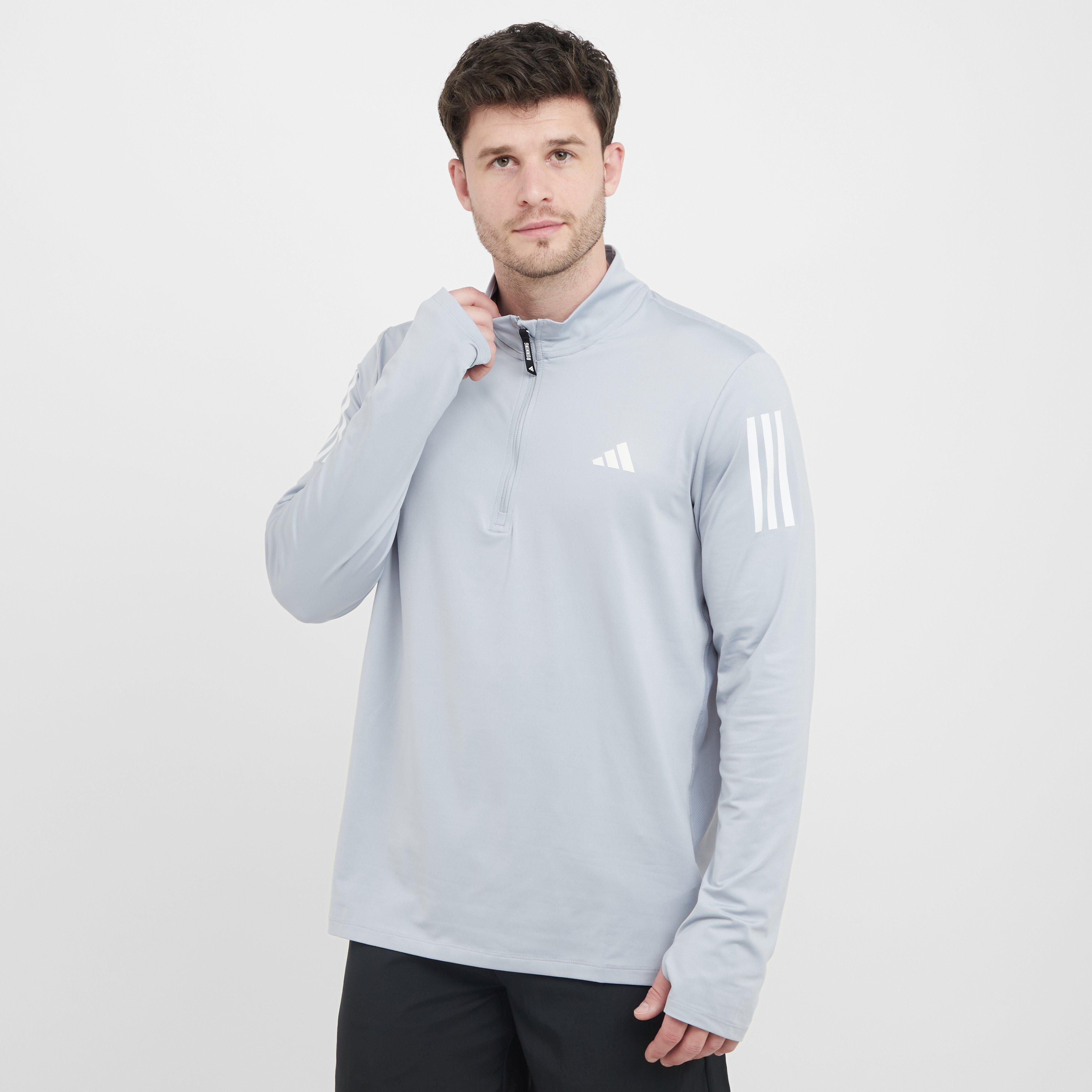 Grey adidas Men's Own The Run Half-Zip Jacket – Blacks