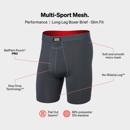Men’s Multi-Sport Mesh Long Boxer Briefs