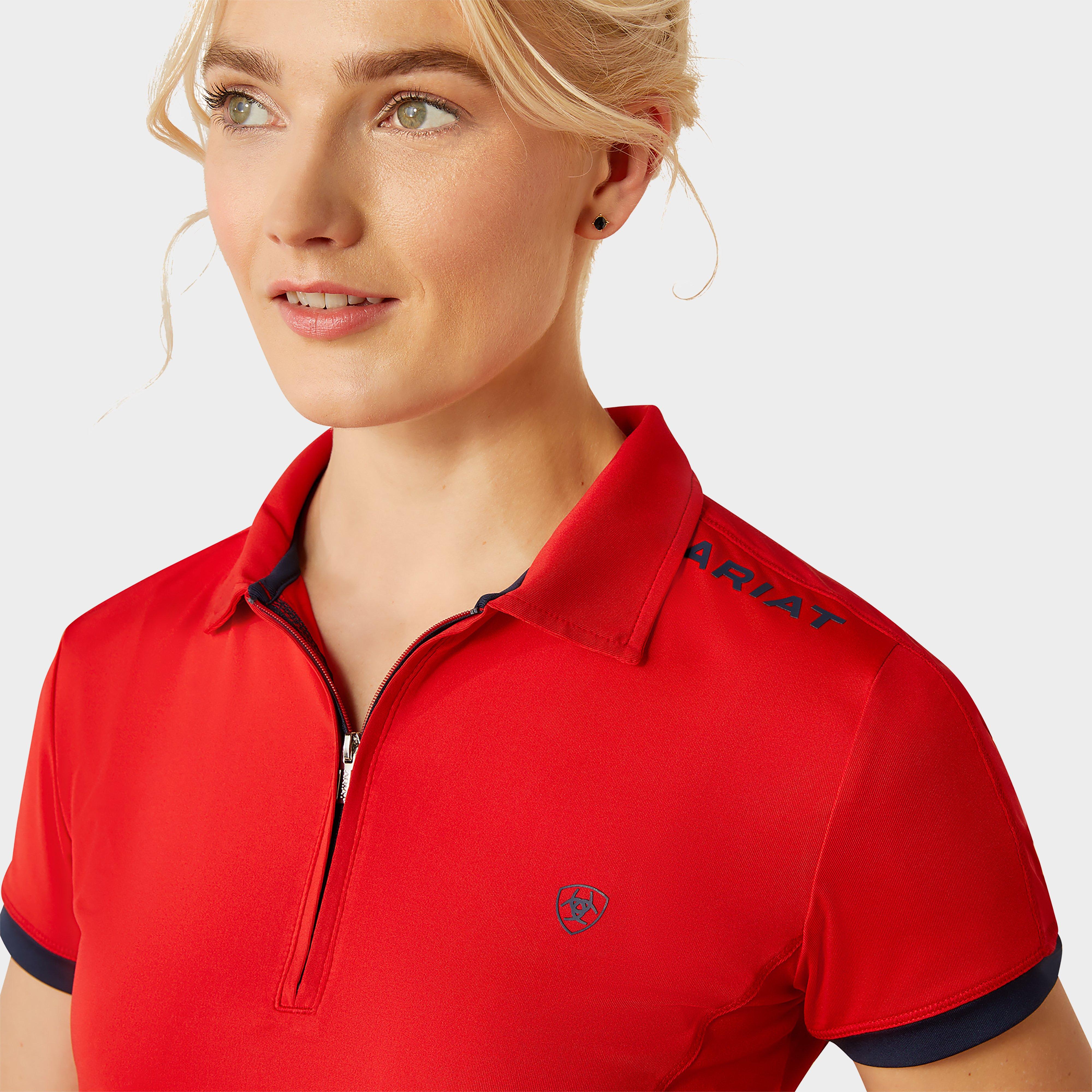 Women's Bandera 1/4 Zip Short Sleeved Polo Shirt Weg Red