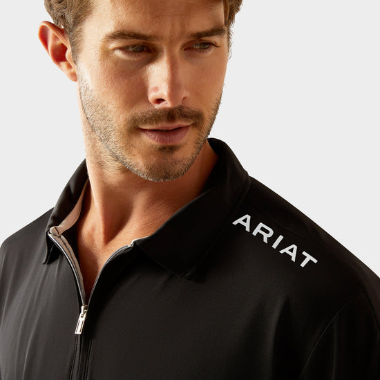 Men's Bandera 1/4 Zip Short Sleeved Polo Shirt Black