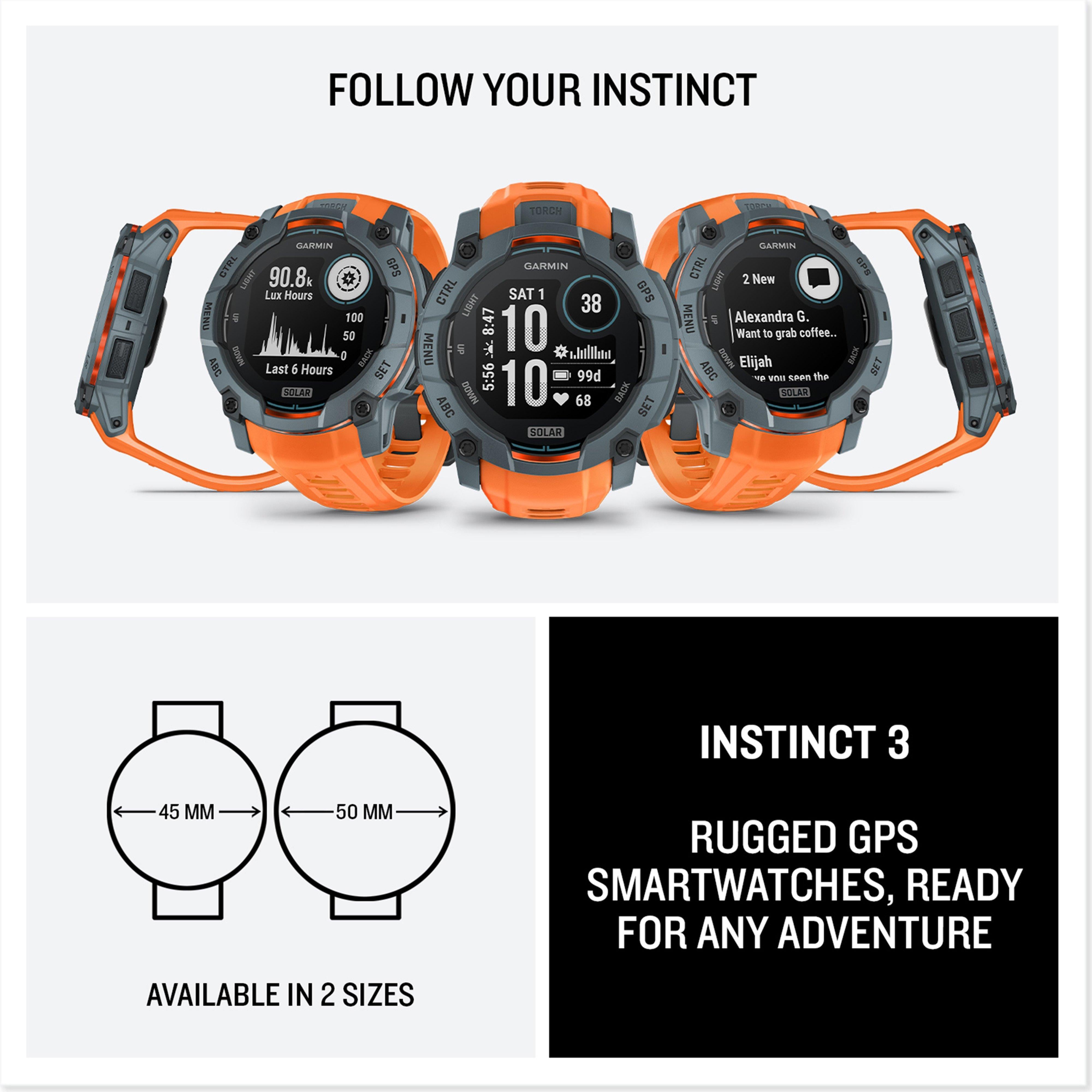 Instinct® 3 Solar 50mm Multi-Sport Smartwatch