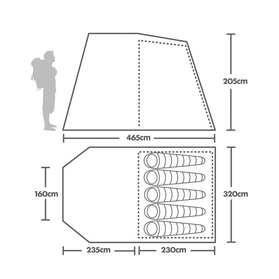 Refurbished Rydal Air 500 5 Person Tent