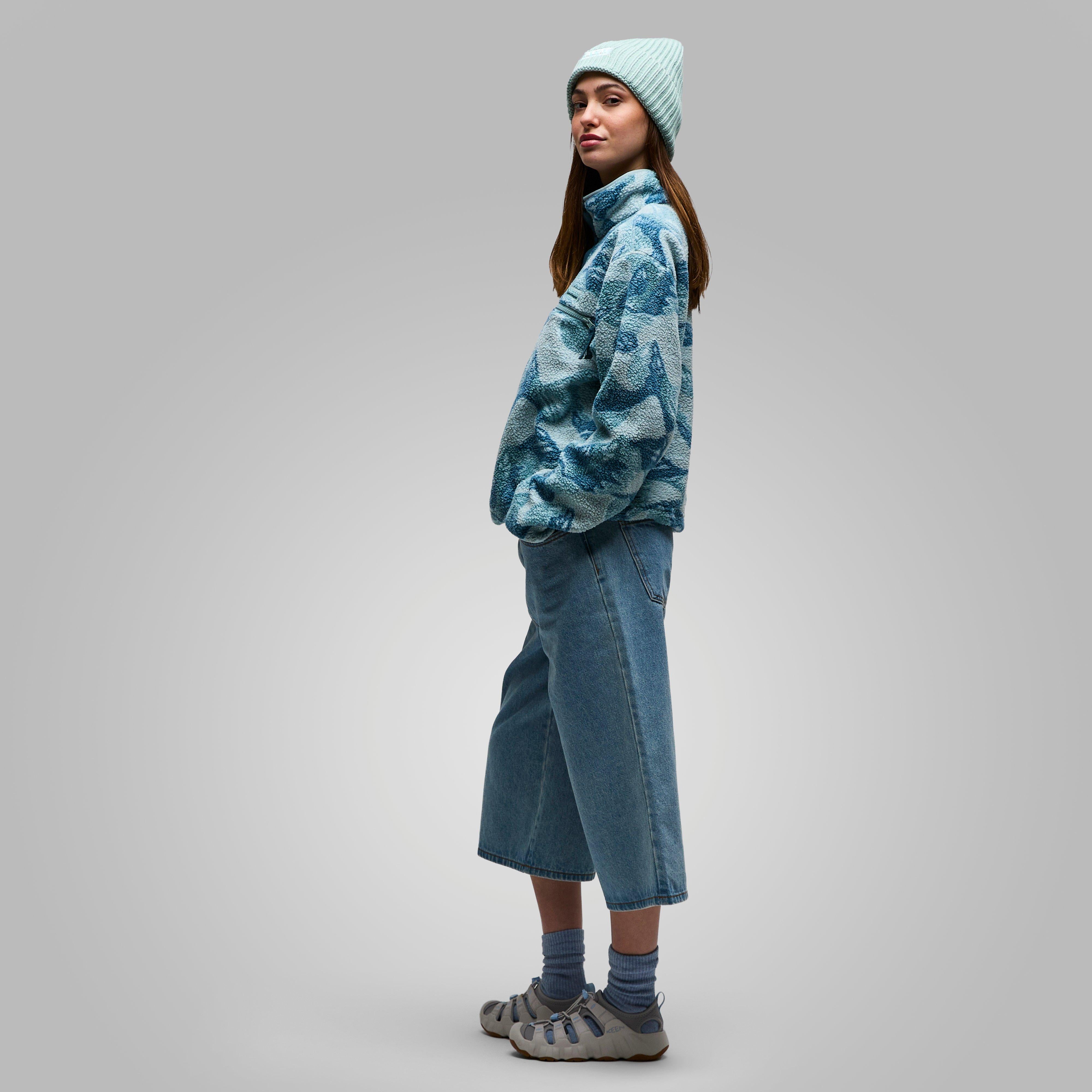 Women's Helvetia II Cropped Sherpa Half Snap Printed Fleece