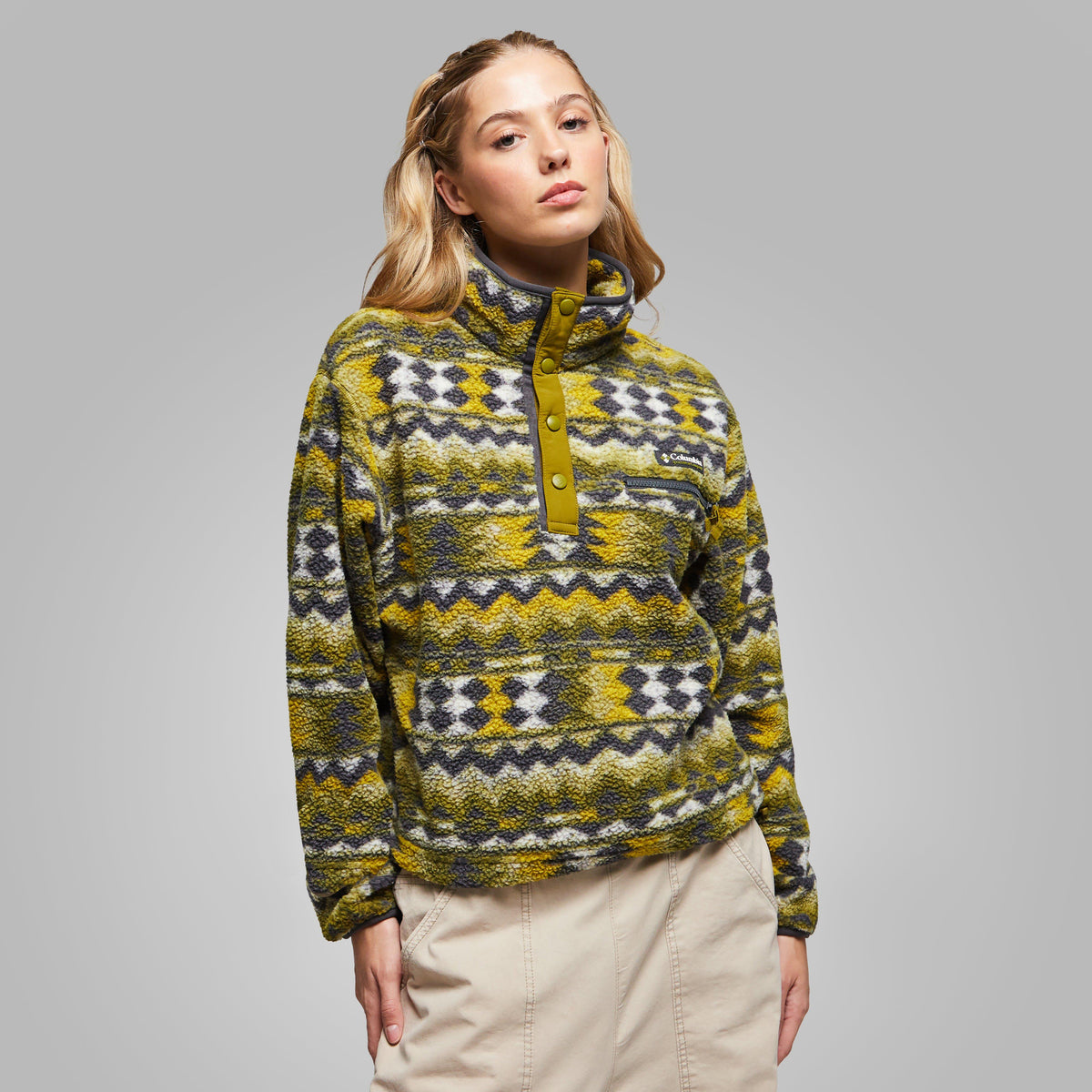 COLUMBIA WMS MIDLAYER-COL W HELVETIA II CRP GRN