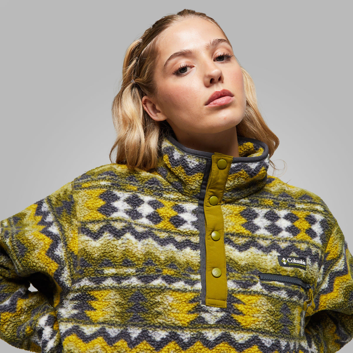 COLUMBIA WMS MIDLAYER-COL W HELVETIA II CRP GRN