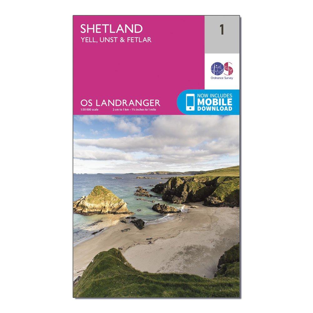 Landranger 1 Shetland  Yell, Unst and Fetlar Map With Digital Version