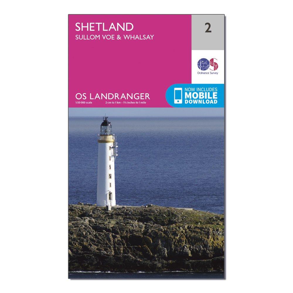 Landranger 2 Shetland  Sullom Voe & Whalsay Map With Digital Version