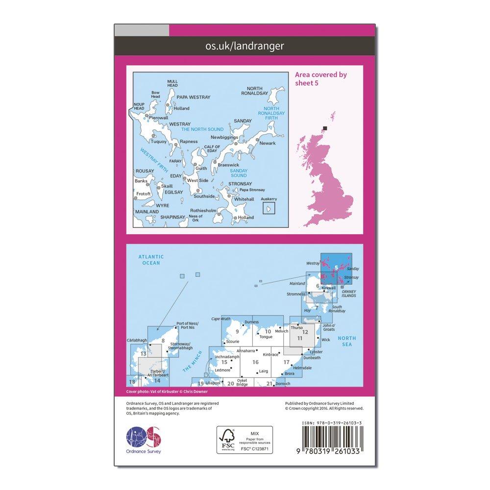 Landranger 5 Orkney  Northern Isles Map With Digital Version