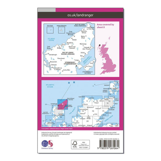 Landranger 8 Stornaway & North Lewis Map With Digital Version