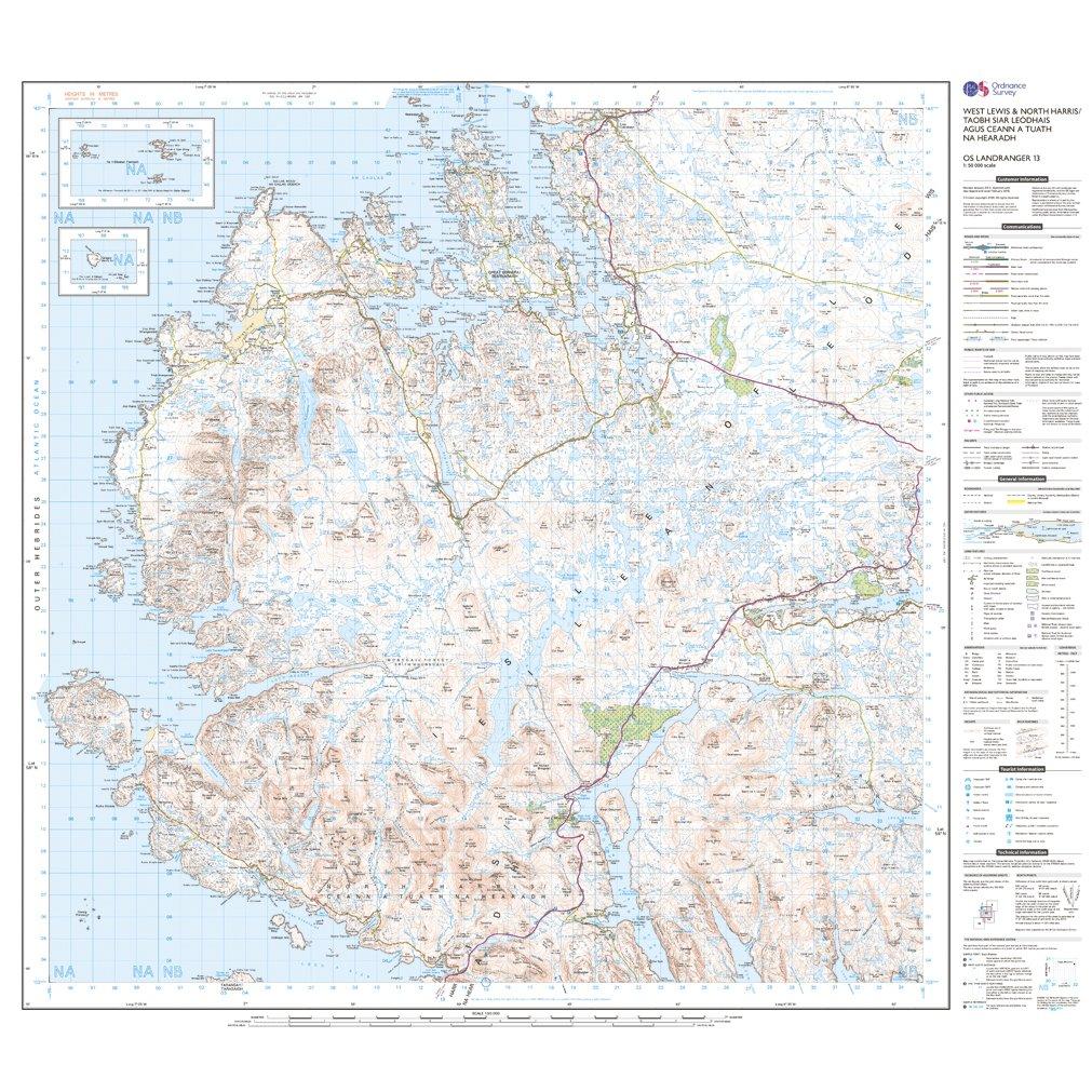Landranger 13 West Lewis & North Harris Map With Digital Version