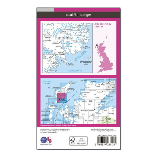 Landranger 14 Tarbert & Loch Seaforth Map