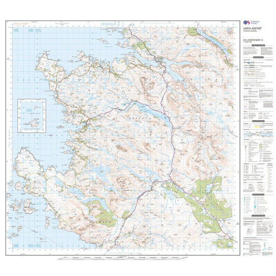Landranger 15 Loch Assynt, Lochinvar & Kylesku Map With Digital Version