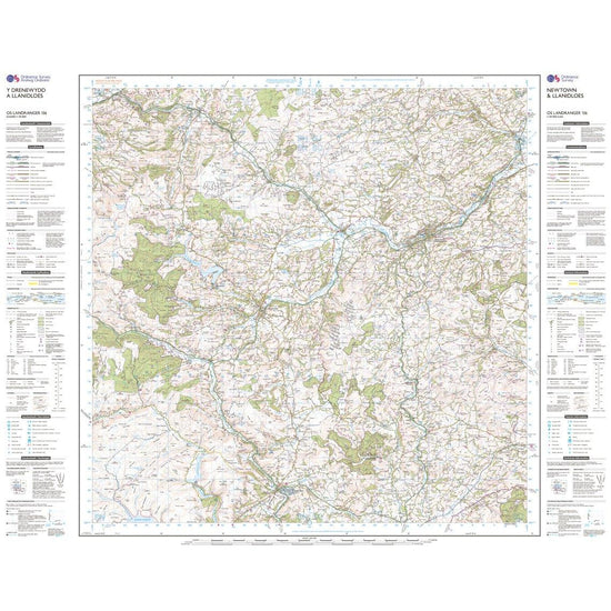 OS Landranger 136 Newtown & Llanidloes Map