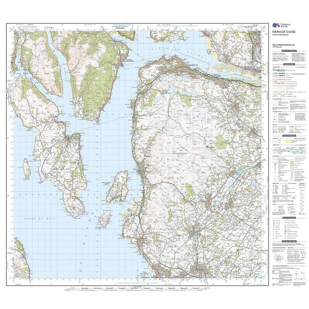 Landranger Active 63 Firth of Clyde, Greenock & Rothesay Map With Digital Version