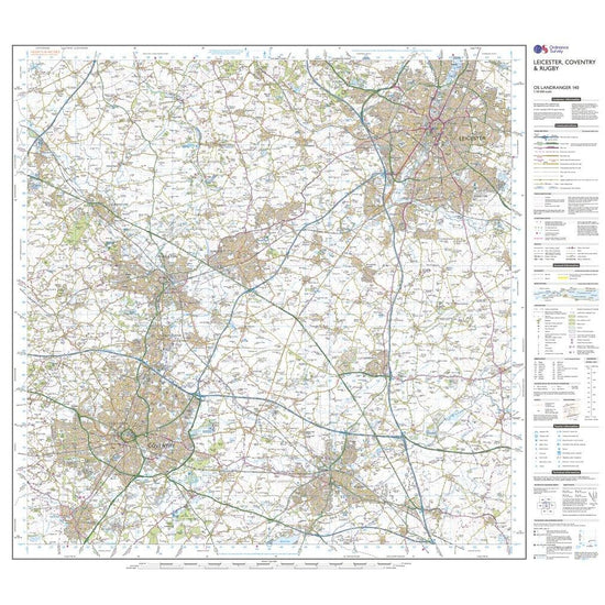 Landranger 140 Leicester, Coventry & Rugby Map With Digital Version