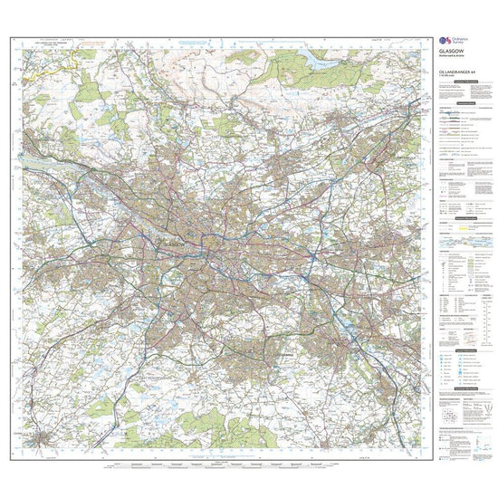 Landranger Active 64 Glasgow, Motherwell & Airdrie Map With Digital Version
