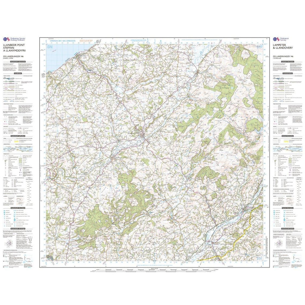 Landranger 146 Lampeter & Llandovery Map With Digital Version