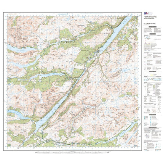 Landranger 34 Fort Augustus, Glen Roy & Glen Moriston Map With Digital Version