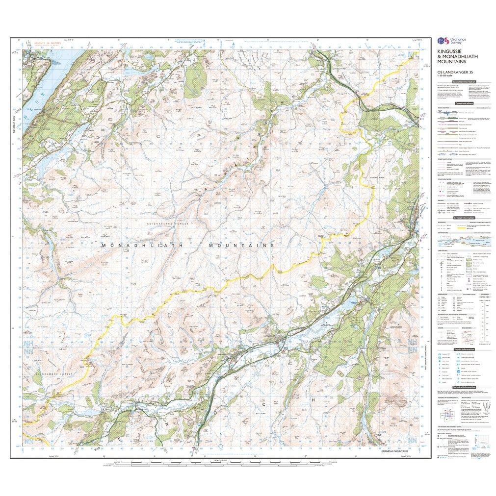 Landranger 35 Kingussie & Monadhliath Map