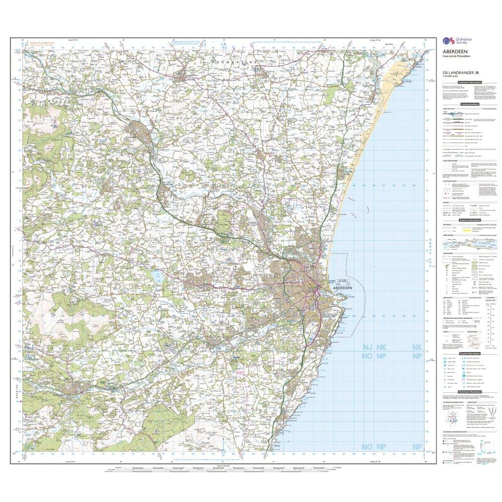 Landranger 38 Aberdeen Map