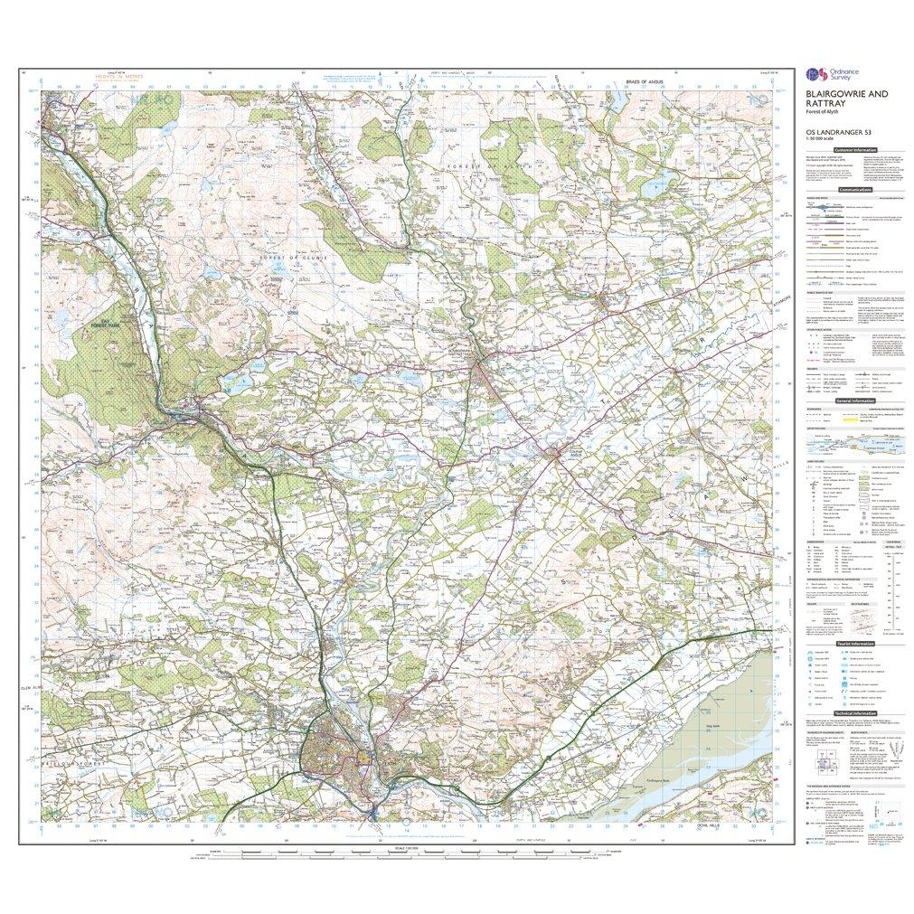 Landranger 53 Blairgowrie & Forest of Alyth Map With Digital Version