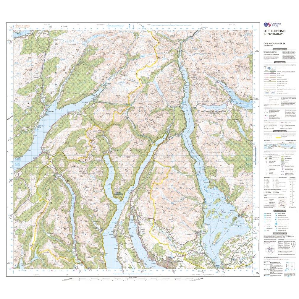 Landranger 56 Loch Lomond & Inveraray Map With Digital Version