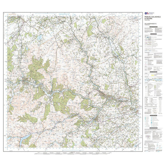 Landranger Active 73 Peebles, Galashiels & Selkirk, Tweed Valley Map With Digital Version