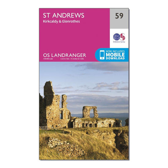 Landranger 59 St Andrews, Kirkcaldy & Glenrothes Map With Digital Version
