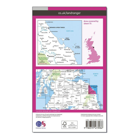 Landranger Active 75 Berwick-upon-Tweed Map With Digital Version