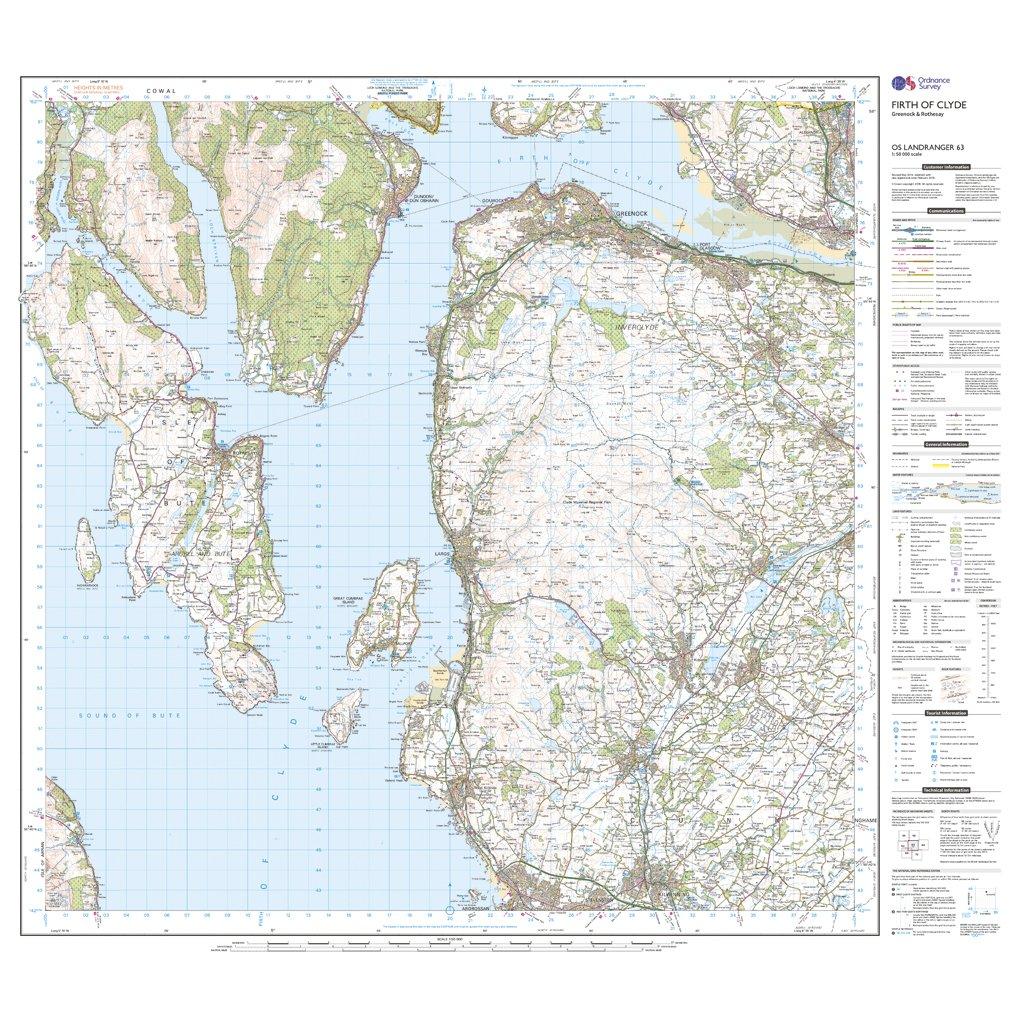 Landranger 63 Firth of Clyde, Greenock & Rothesay Map With Digital Version