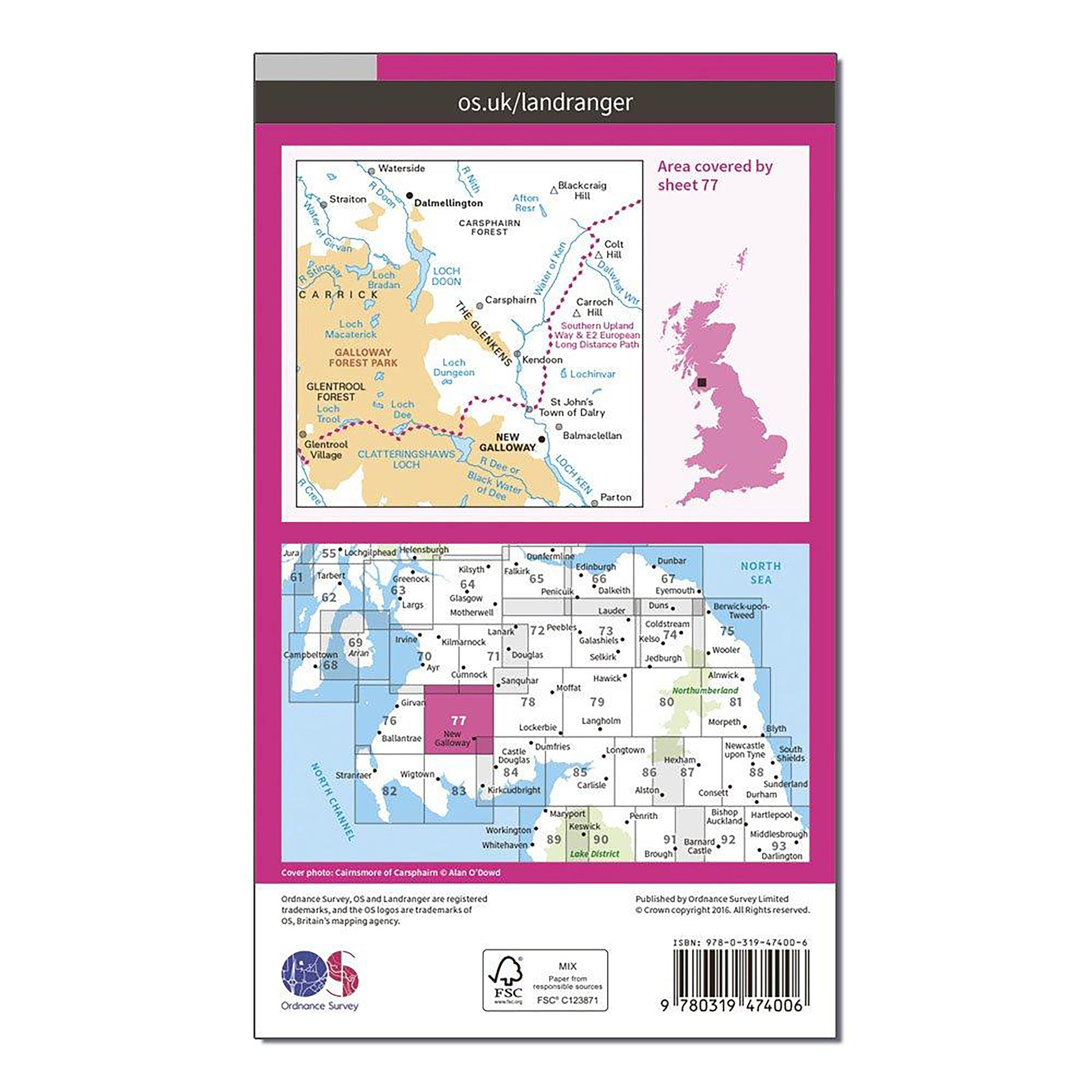 Landranger Active 77 Dalmellington & New Galloway, Galloway Forest Park Map With Digital Version