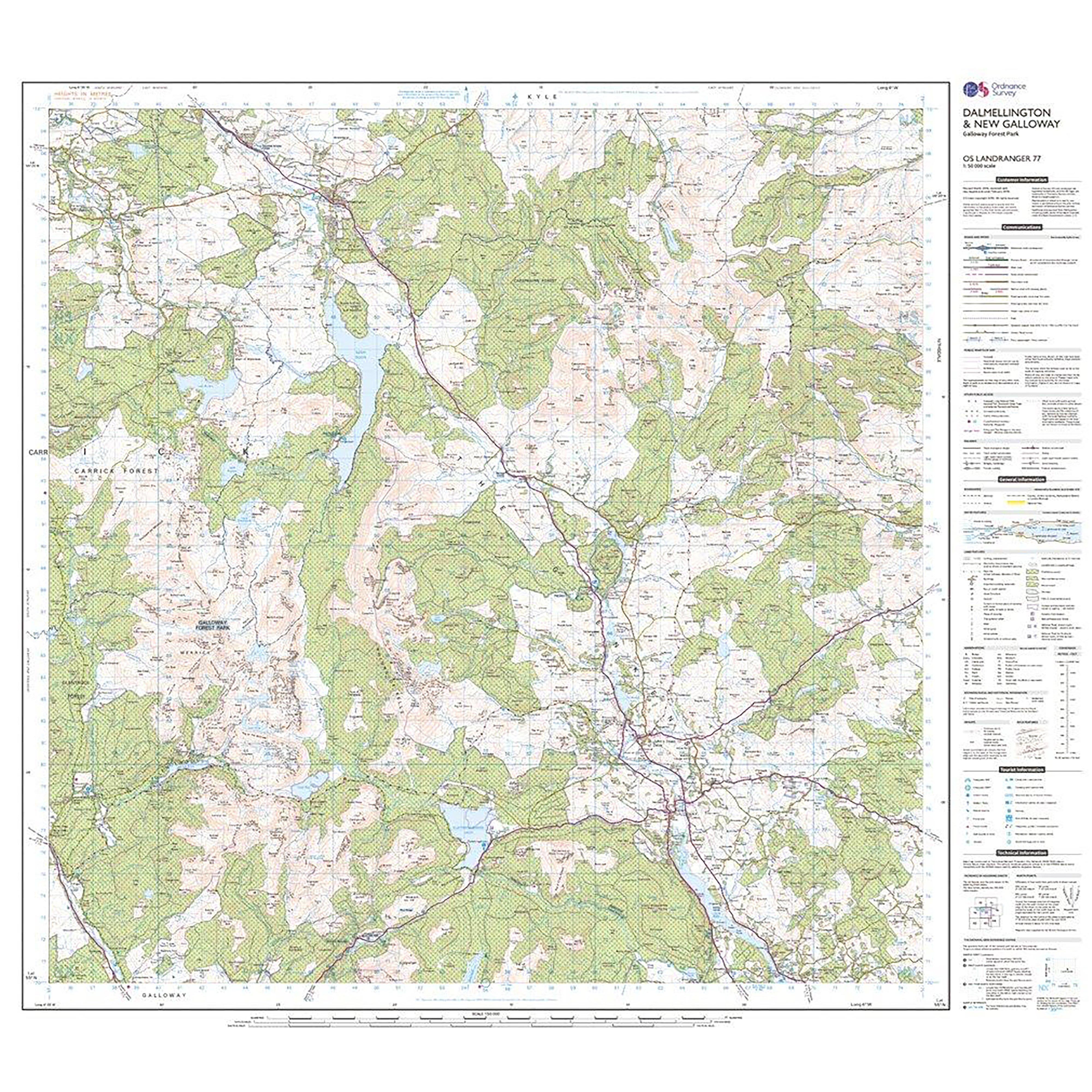 Landranger Active 77 Dalmellington & New Galloway, Galloway Forest Park Map With Digital Version