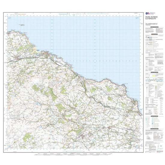 Landranger 67 Duns, Dunbar & Eyemouth Map With Digital Version
