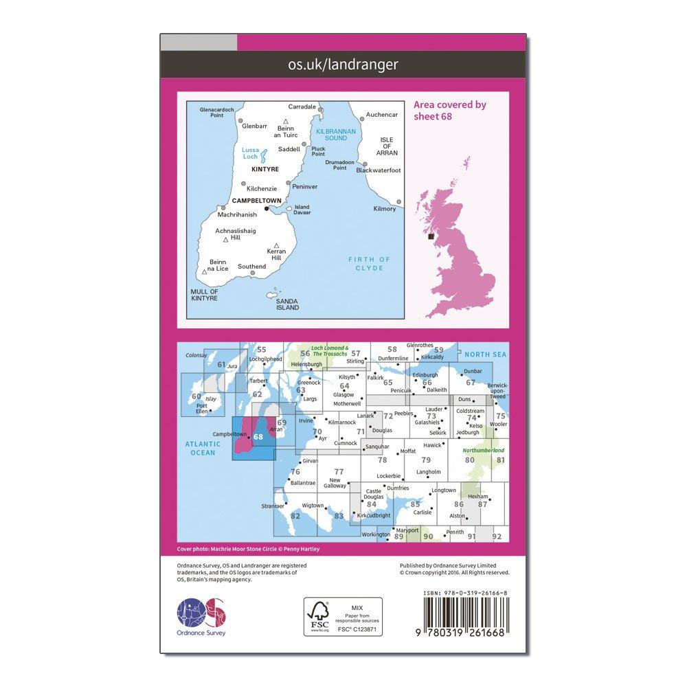 Landranger 68 South Kintyre & Campbeltown Map With Digital Version