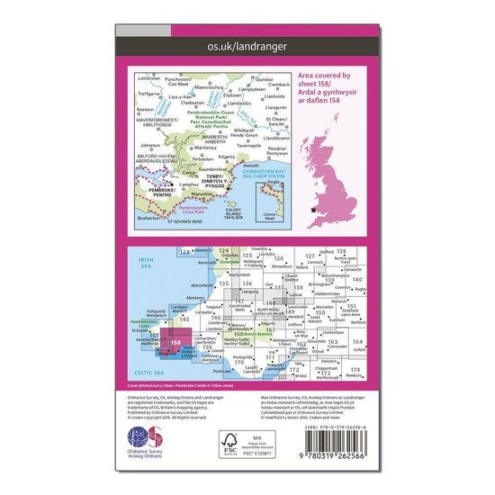 OS Landranger 158 Tenby & Pembroke Map