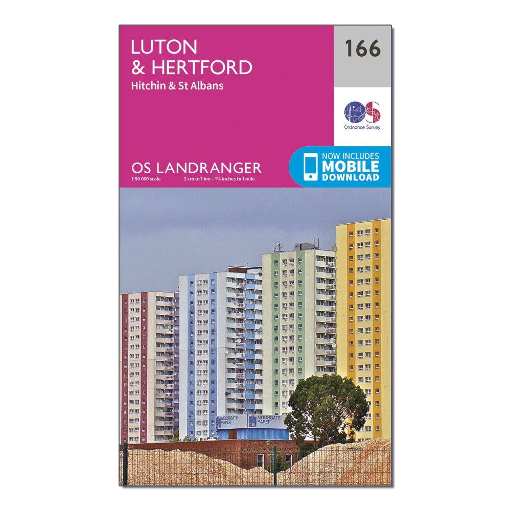 Landranger 166 Luton, Hertford, Hitchin & St Albans Map With Digital Version