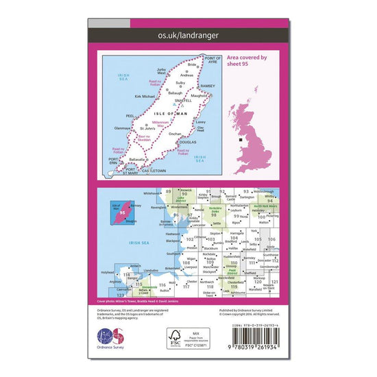 Landranger 95 Isle of Man Map With Digital Version