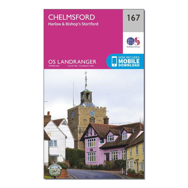 Ordnance Survey Landranger 167 Chelmsford, Harlow & Bishop's Stortford ...
