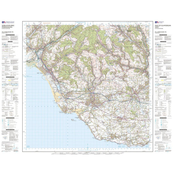 Landranger 170 Vale of Glamorgan, Rhondda & Porthcawl Map With Digital Version