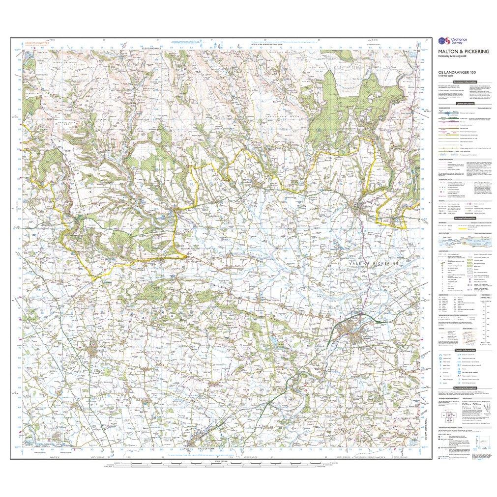 Landranger 100 Malton & Pickering, Helmsley & Easingwold Map With Digital Version