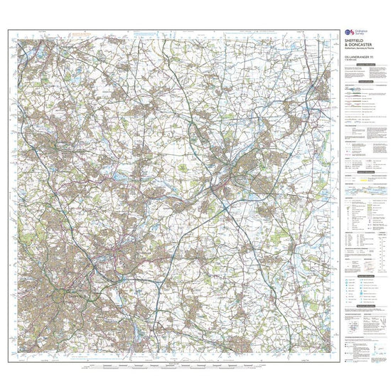OS Landranger 111 Sheffield & Doncaster, Rotherham, Barnsley & Thorne Map