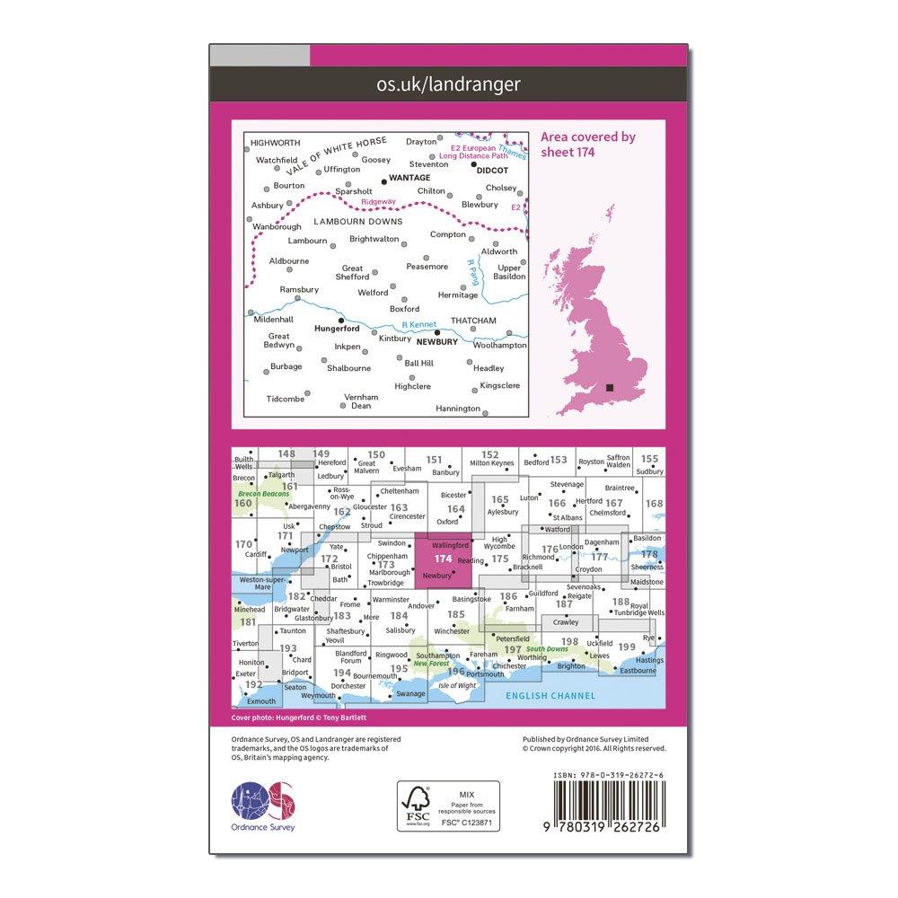 Landranger 174 Newbury & Wantage, Hungerford & Didcot Map With Digital Version