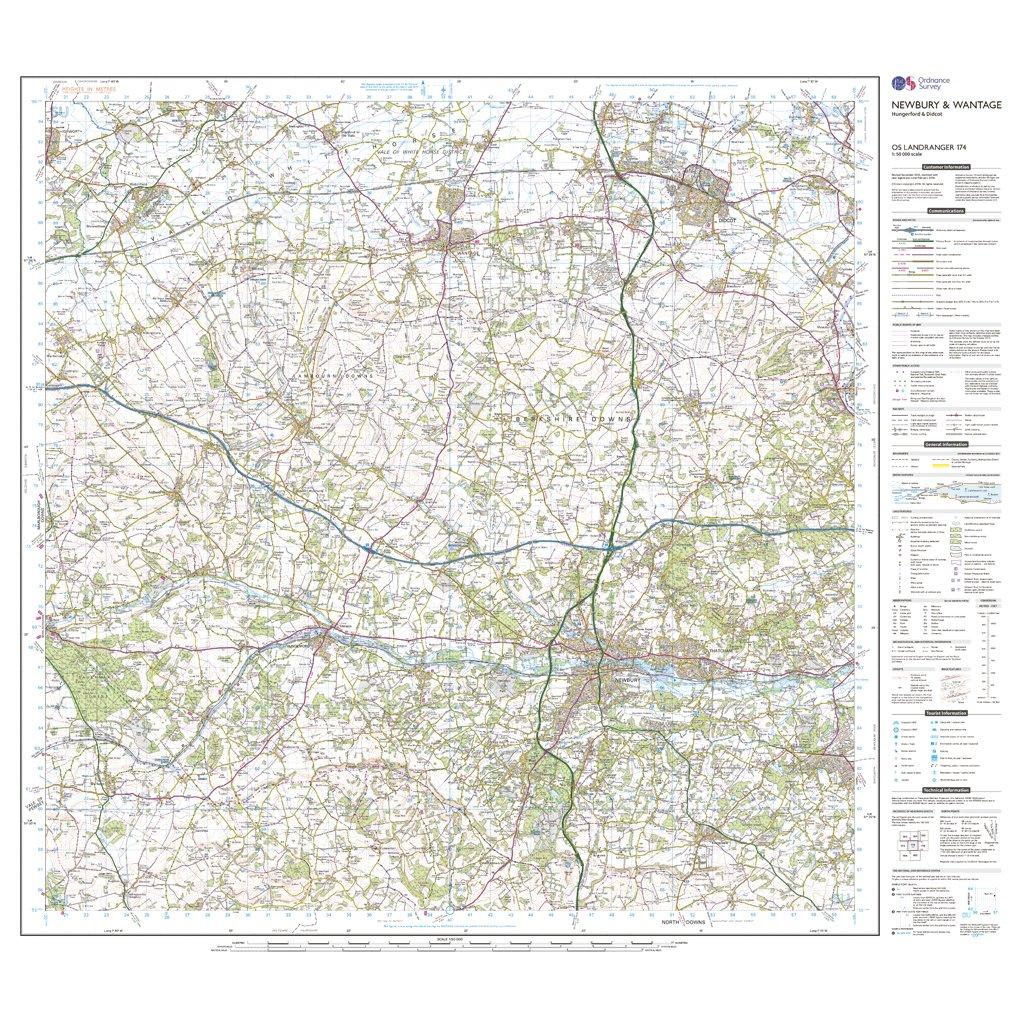 Landranger 174 Newbury & Wantage, Hungerford & Didcot Map With Digital Version