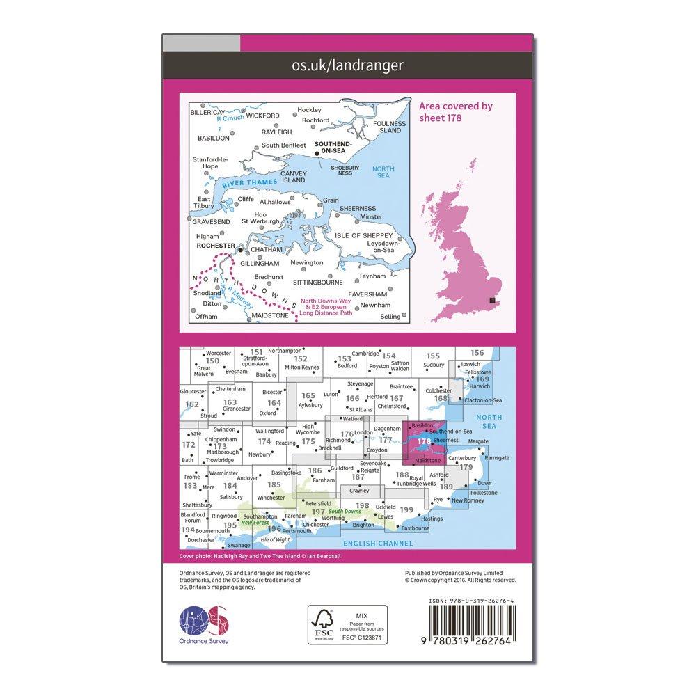 Landranger 178 Thames Estuary Map