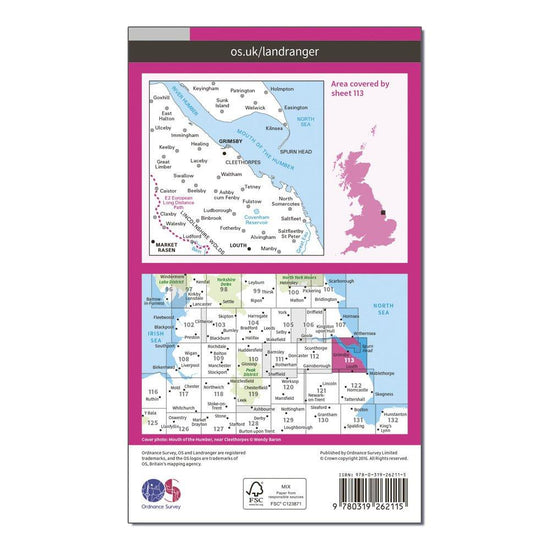 Landranger 113 Grimsby Map